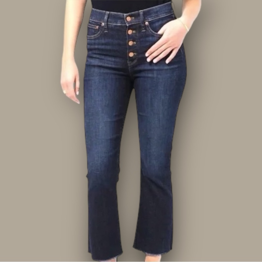 J. Crew ‘9” Demi-Boot Crop Jean’ in “Dark Worn Wash” Size 26 - Picture 2 of 16